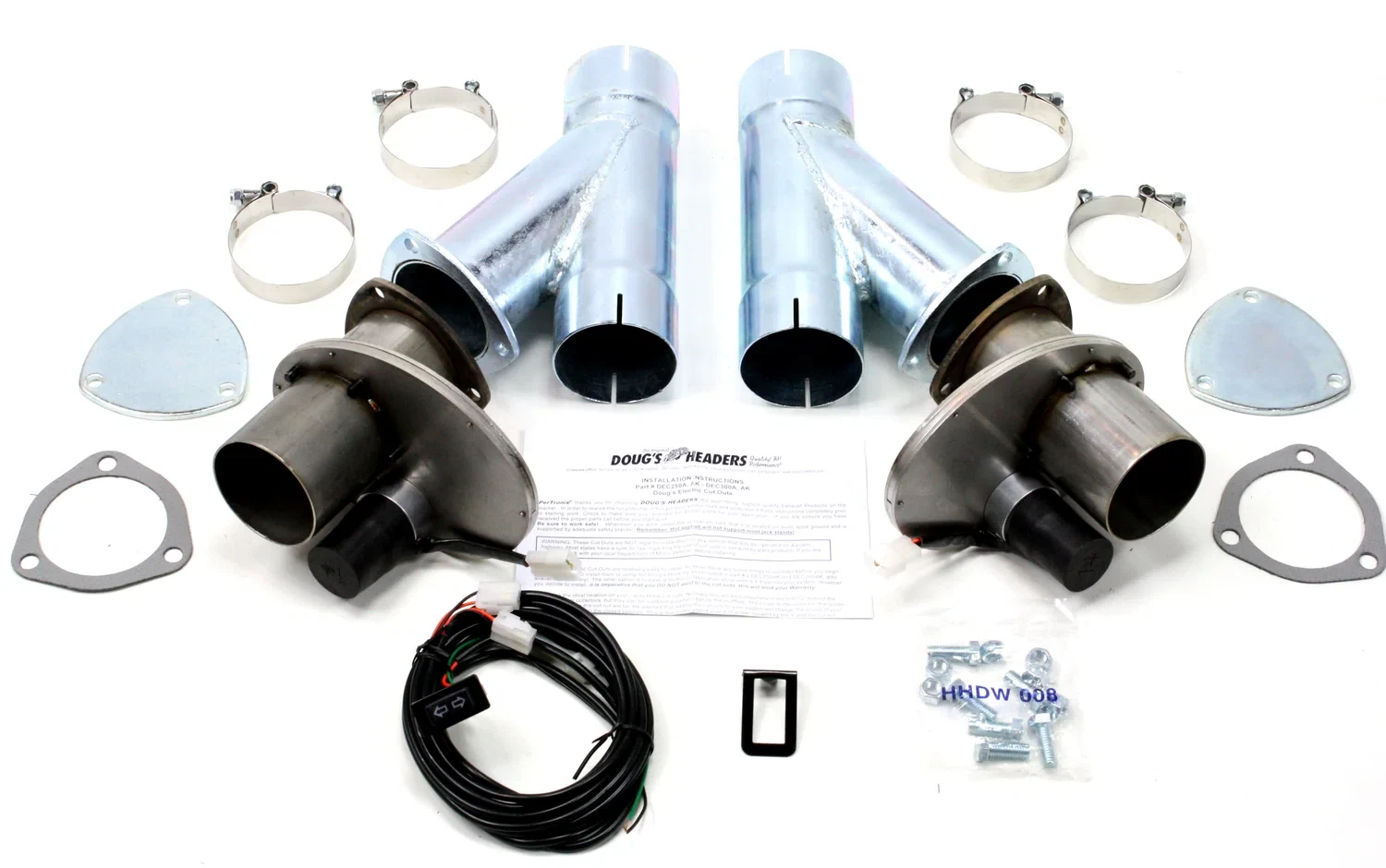 Tri-Y Headers for Electric Cut-Out 3_ Pair with Hook-Up Kit DEC300AK